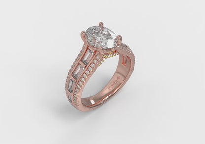 Intricate Oval Engagement Ring