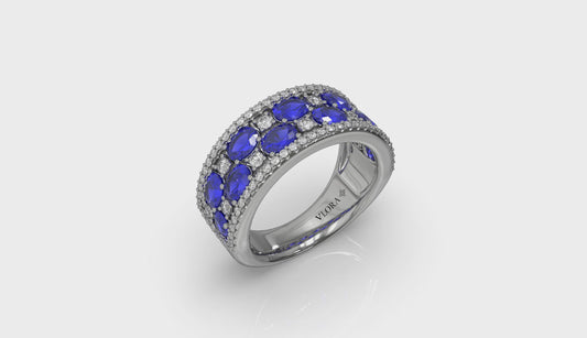 Multi Diamond and Sapphire Statement Ring