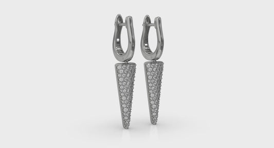 Diamond Trinity Drop Huggie Earrings