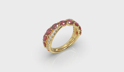 Multi Diamond and Ruby Twist Statement Ring