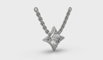 Single Diamond Vlora Star Pendant Necklace