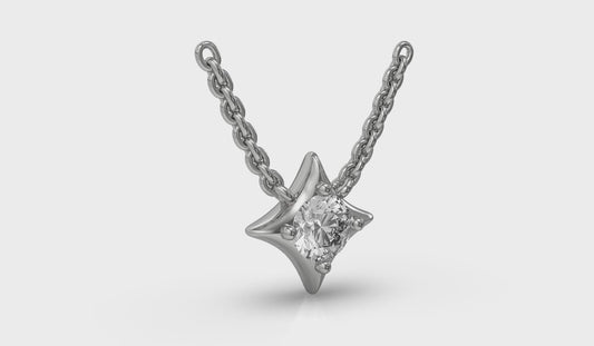 Single Diamond Vlora Star Pendant Necklace