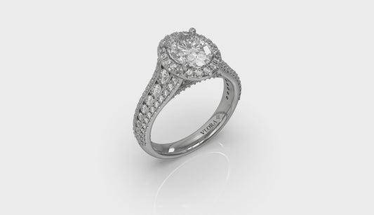 Opulent Oval Halo Engagement Ring