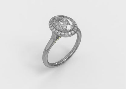 Matching Band for Regal Halo Oval Bezel Engagement Ring