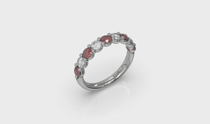Classic Ruby and Diamond Stackable Band