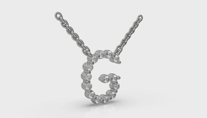 Diamond Alphabet Pendant Necklace, G