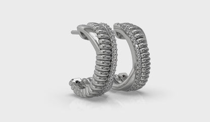 Textured Crossed Hoop Earrings