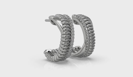 Textured Crossed Hoop Earrings