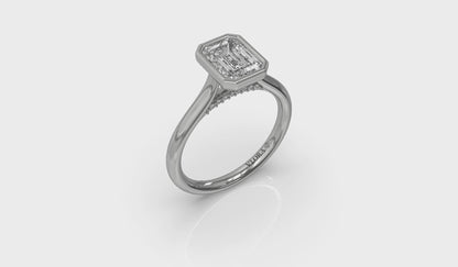 Singular Emerald Cut Bezel Engagement Ring