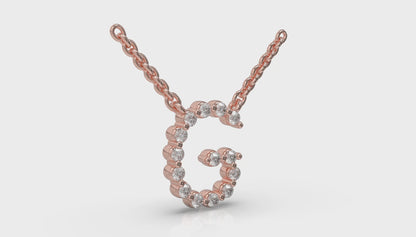Diamond Alphabet Pendant Necklace, G