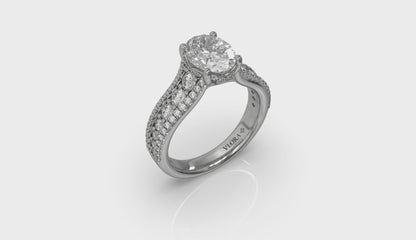 Bold Cathedral Oval Diamond Engagement Ring