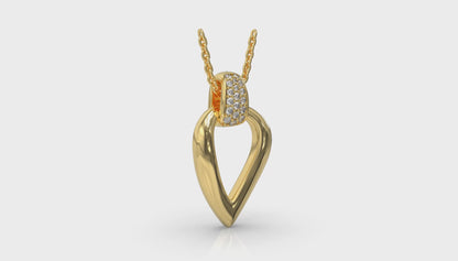 Diamond Accent Open Tear Drop Link Pendant