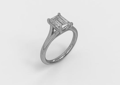 Solitaire Emerald Cut Engagement Ring
