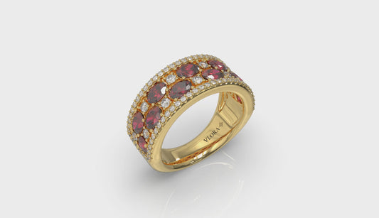 Multi Diamond and Ruby Statement Ring