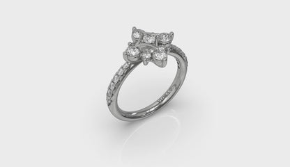 Floating Diamond Floral and Vlora Star Ring