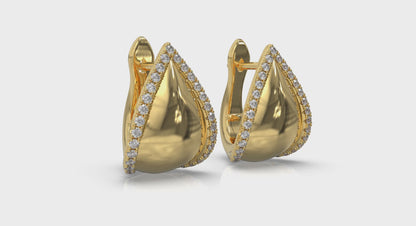 Diamond Trinity Huggie Earrings