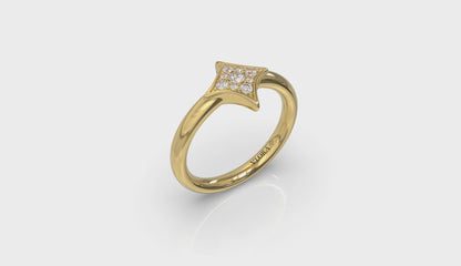 Channel Set Diamond Cluster Vlora Star Ring