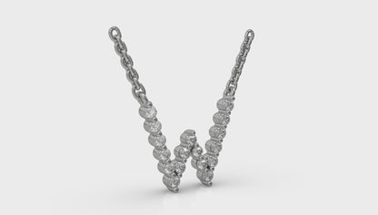 Diamond Alphabet Pendant Necklace, W