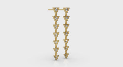 Diamond Trinity Drop Statement Earrings