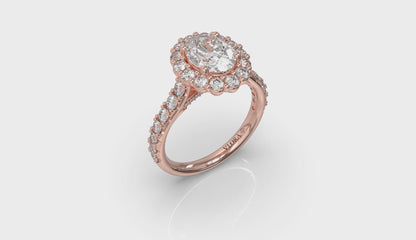 Bloom Halo Oval Engagement Ring