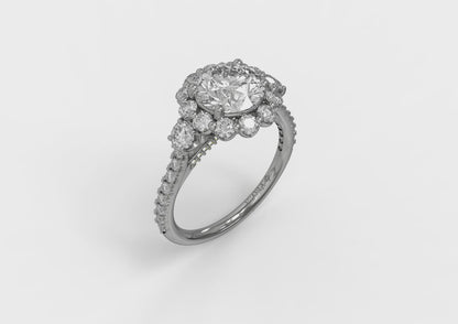 Matching Band for Enchanted Floral Halo Engagement Ring