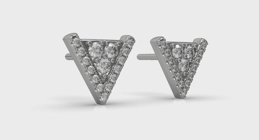 Diamond Trinity Stud Earrings