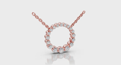 Graduated Diamond Circle Necklace