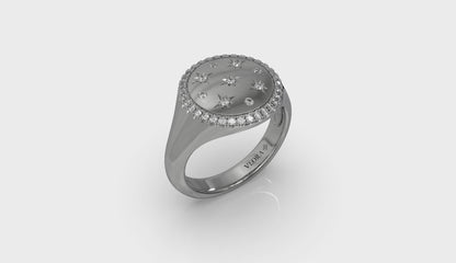 Star Diamonds and Bezel Signet Ring